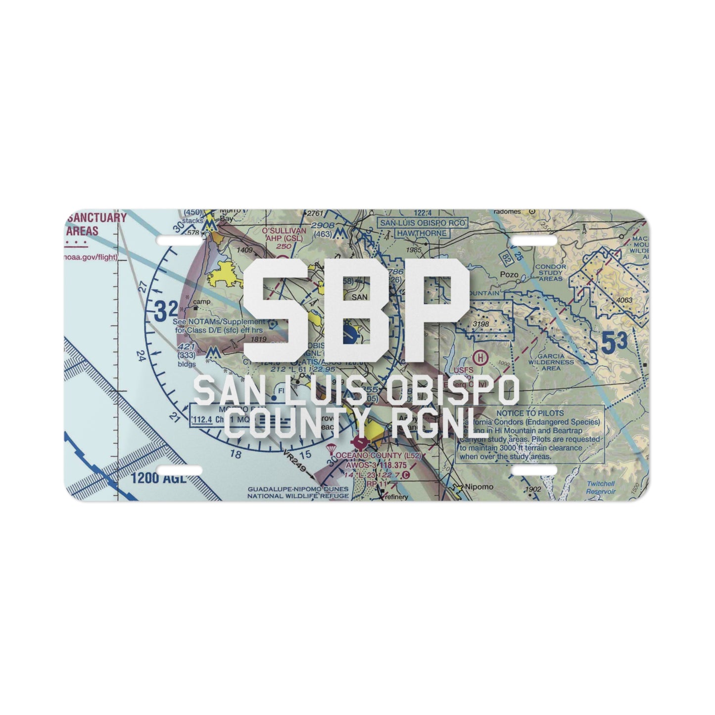 SBP Vanity Plate | San Luis Obispo County Regional Airport Vanity Plate