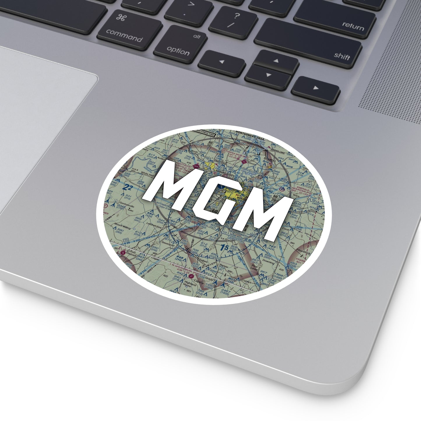 MGM Round Sticker | Montgomery Regional (Dannelly Field) Airport Sticker