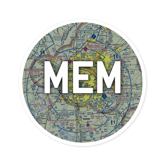 MEM Round Sticker | Memphis International Airport Sticker