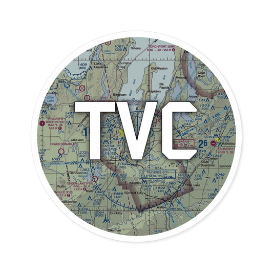 TVC Round Sticker | Cherry Capital Airport Sticker