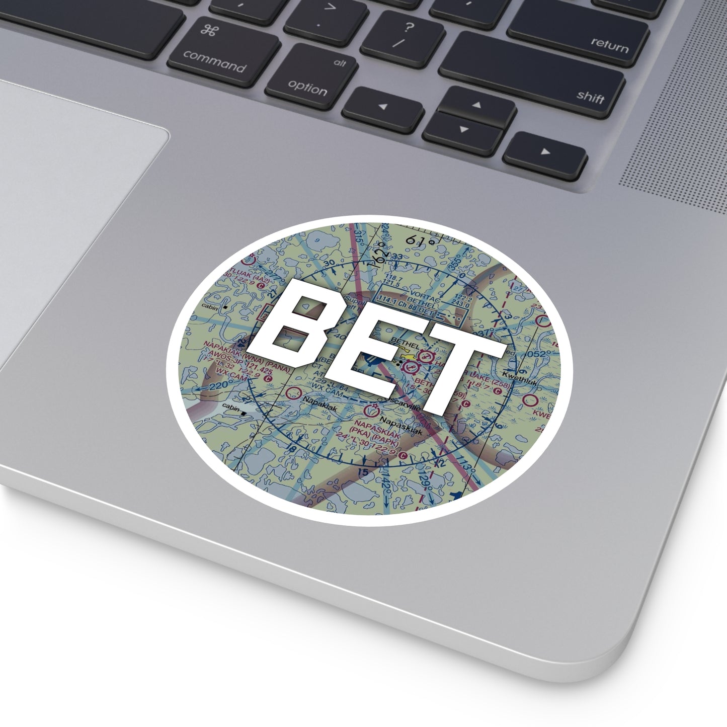 BET Round Sticker | Bethel Airport Sticker