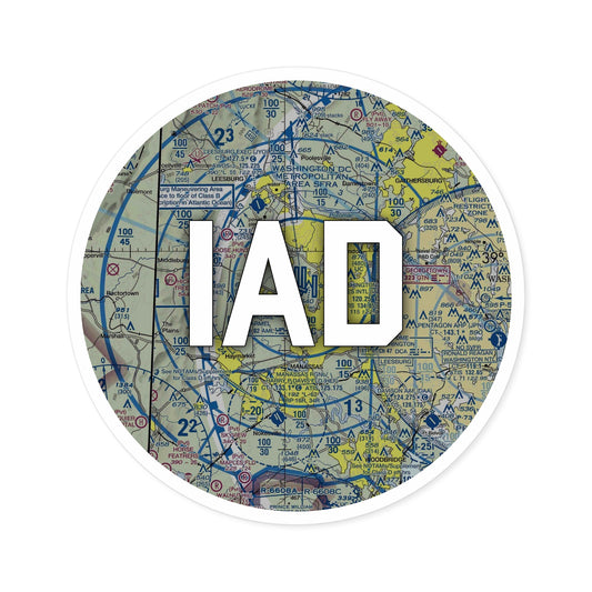 IAD Round Sticker | Washington Dulles International Airport Sticker