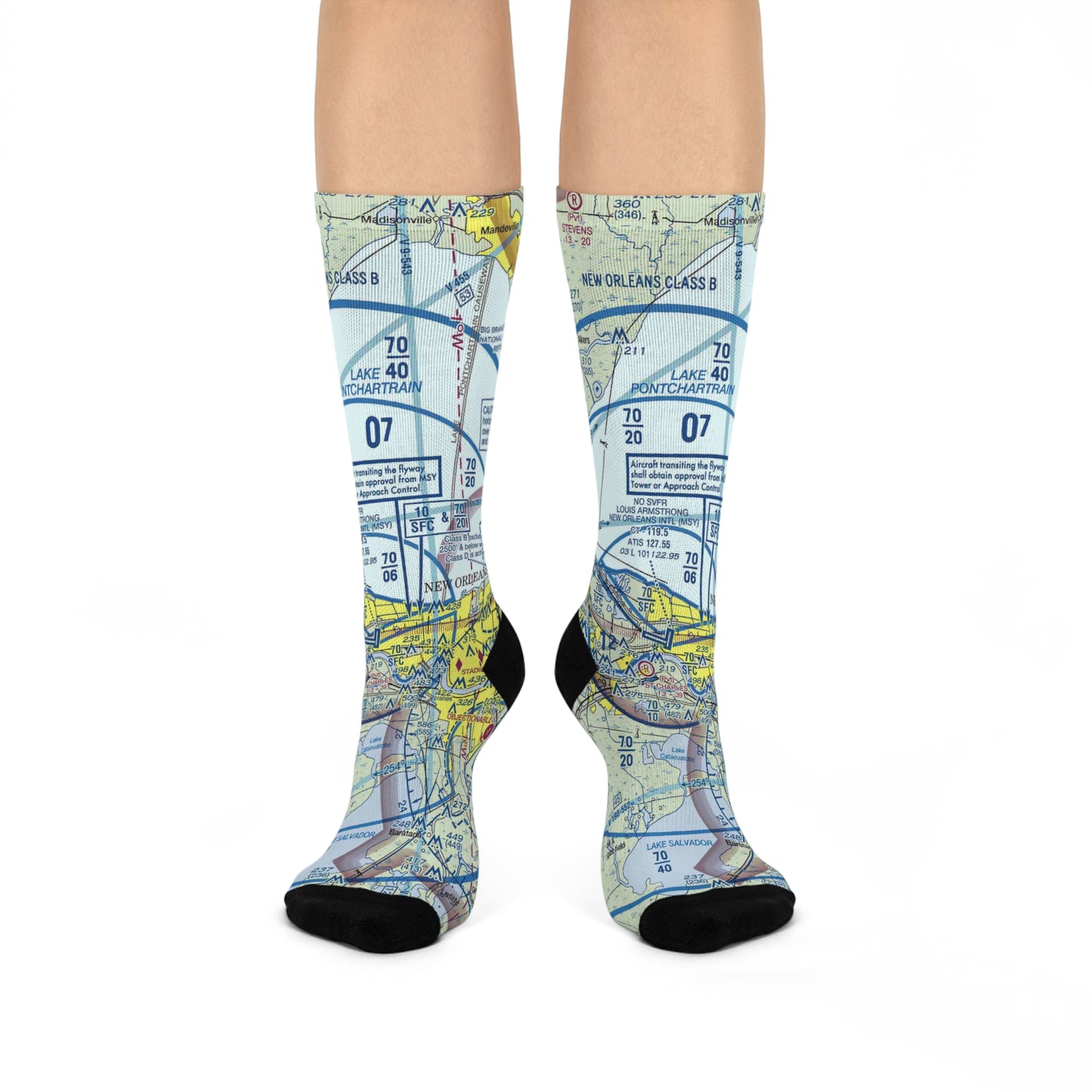 MSY Cushioned Crew Socks | Louis Armstrong New Orleans International Airport Socks