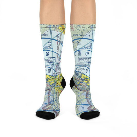 MSY Cushioned Crew Socks | Louis Armstrong New Orleans International Airport Socks