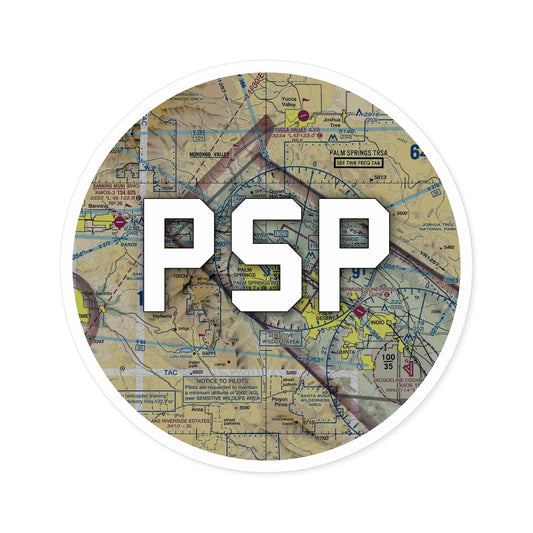 PSP Round Sticker | Palm Springs International Airport Sticker