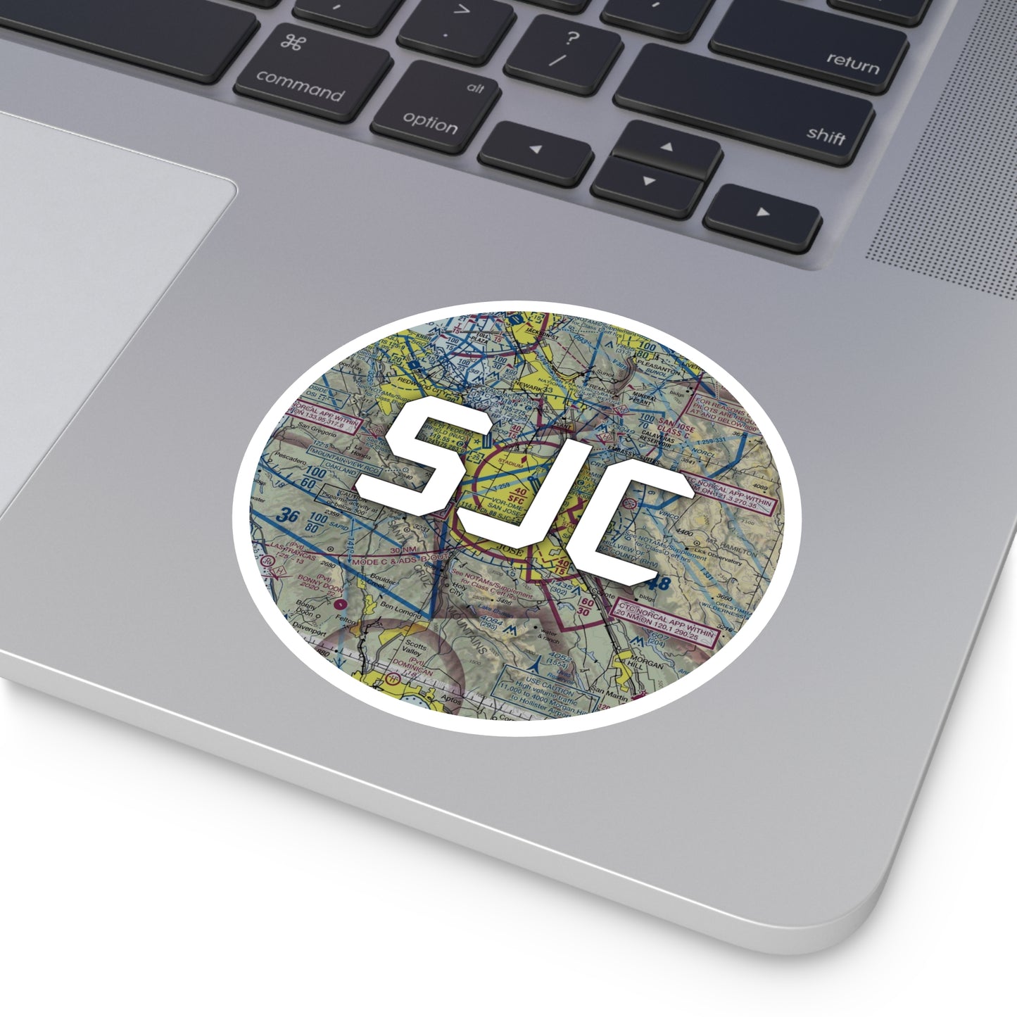 SJC Round Sticker | Norman Y Mineta San Jose International Airport Sticker