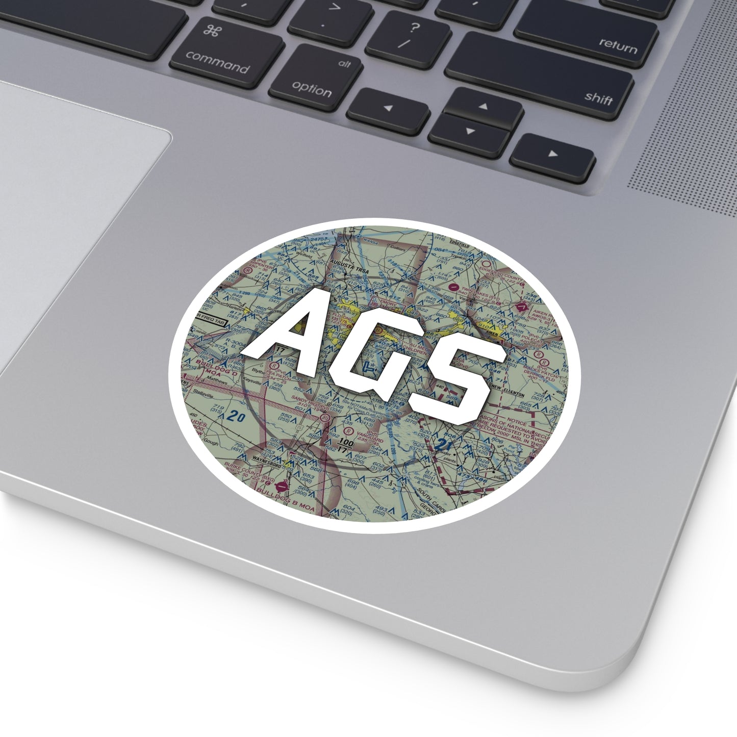 AGS Round Sticker | Augusta Regional At Bush Field Airport Sticker