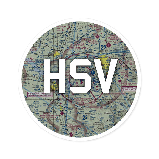 HSV Round Sticker | Huntsville International-Carl T Jones Field Airport Sticker