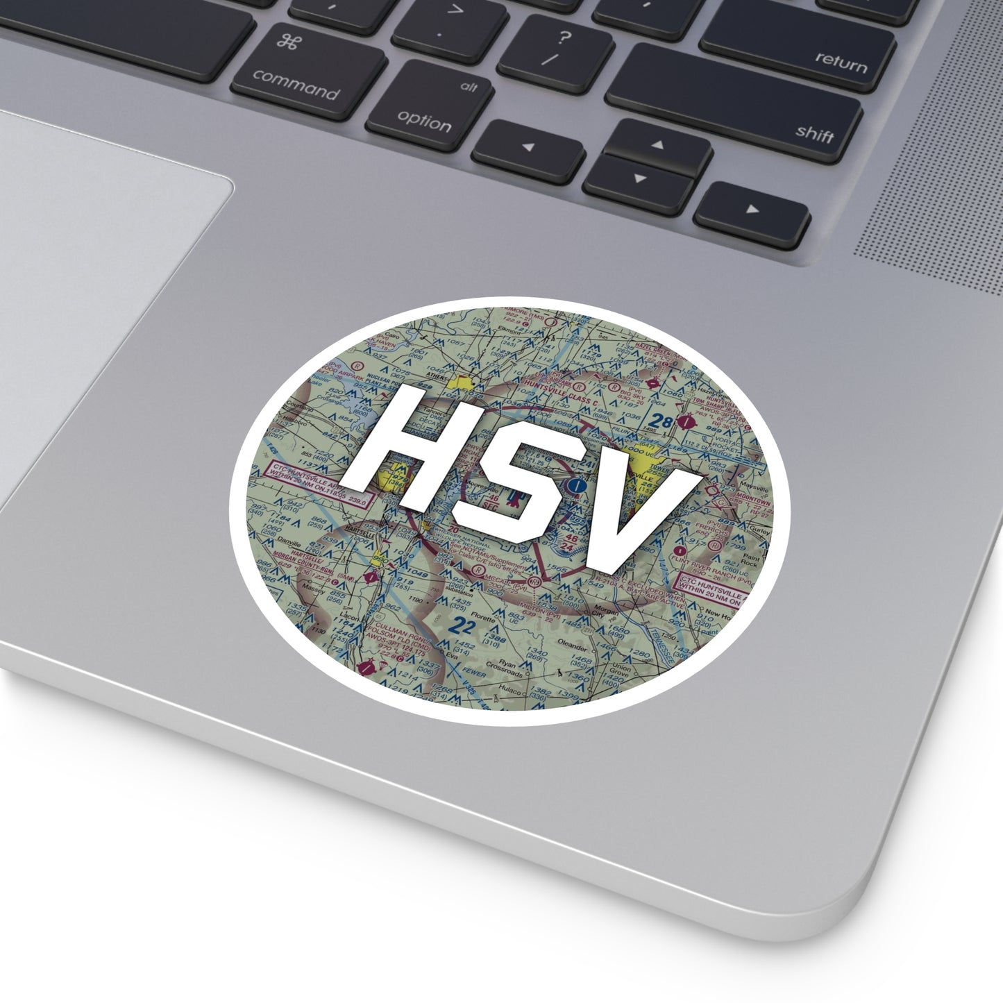 HSV Round Sticker | Huntsville International-Carl T Jones Field Airport Sticker