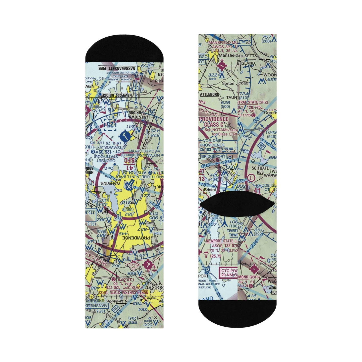 PVD Cushioned Crew Socks | Rhode Island TF Green International Airport Socks