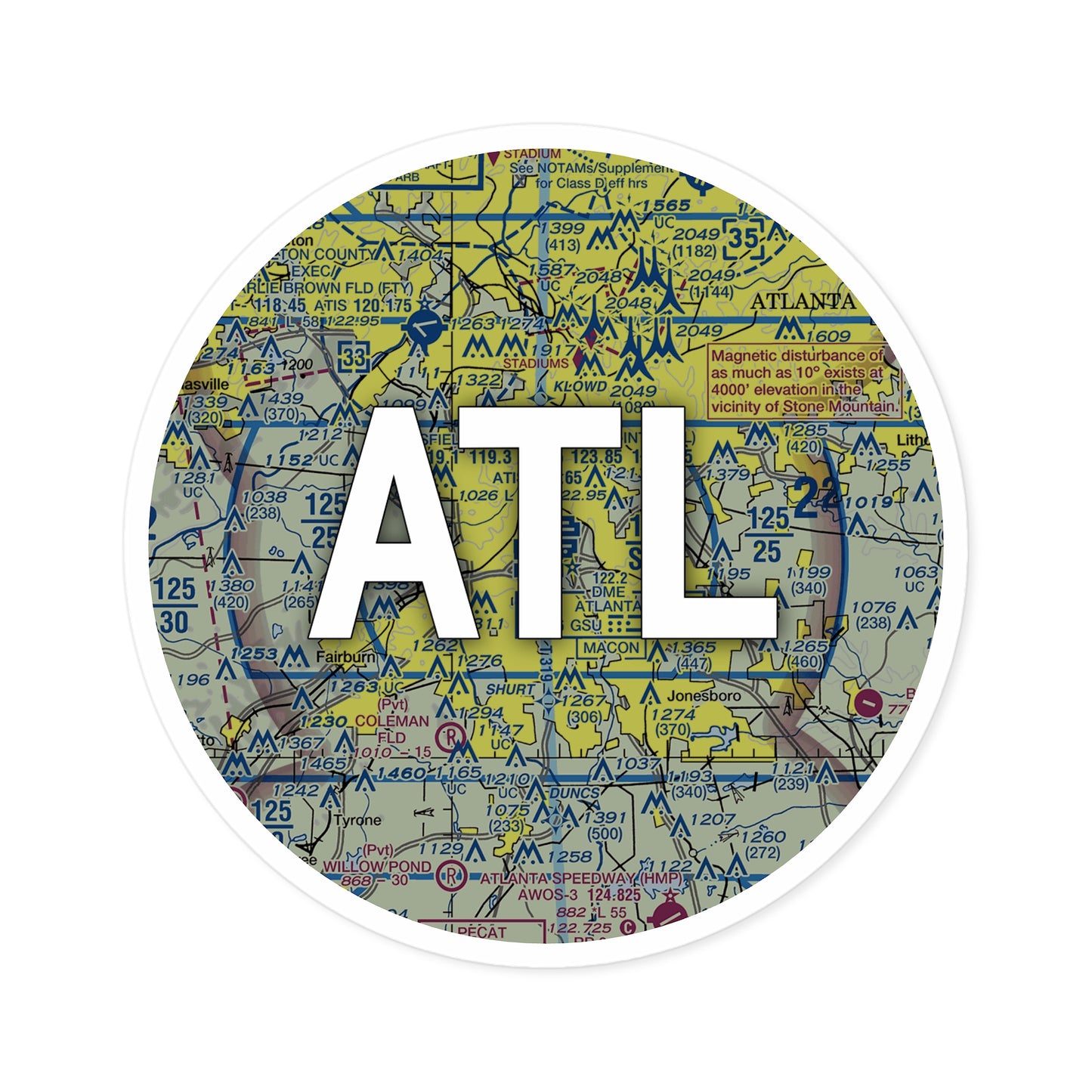 ATL Round Sticker | Hartsfield - Jackson Atlanta International Sticker