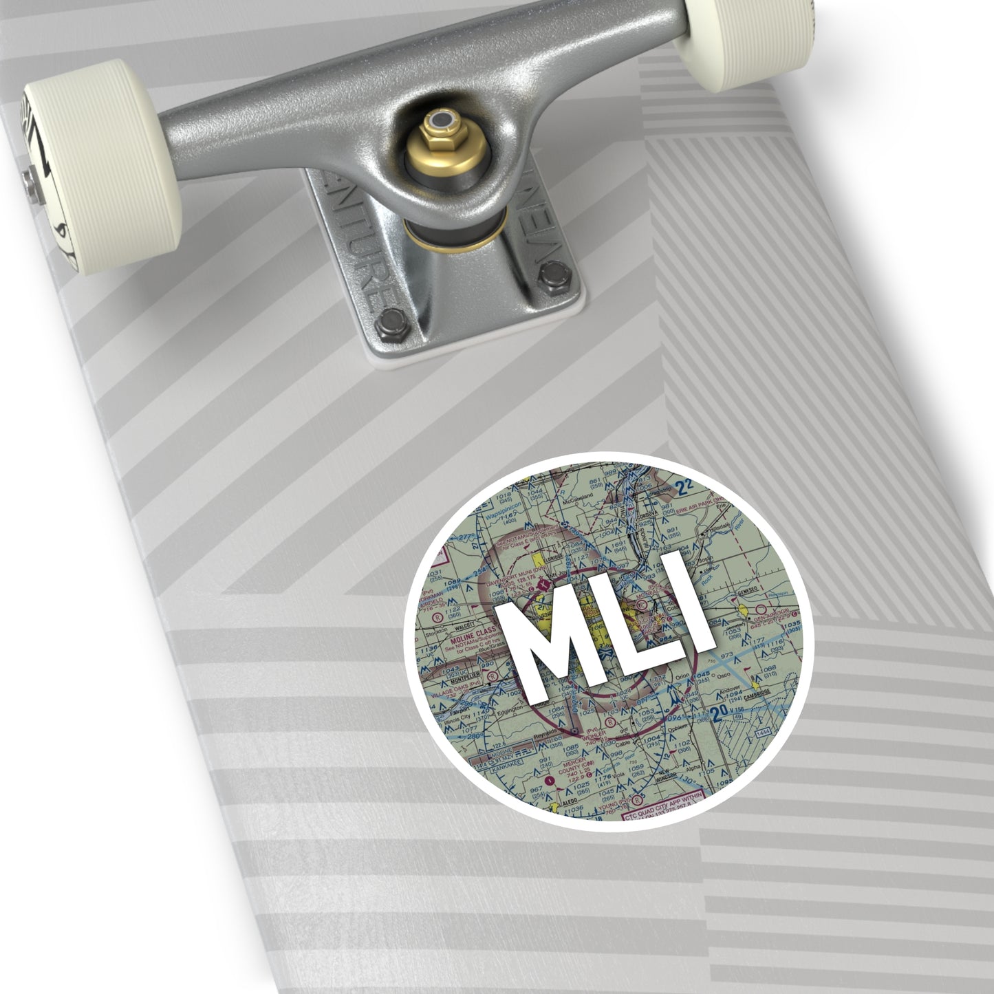 MLI Round Sticker | Quad Cities International Airport Sticker