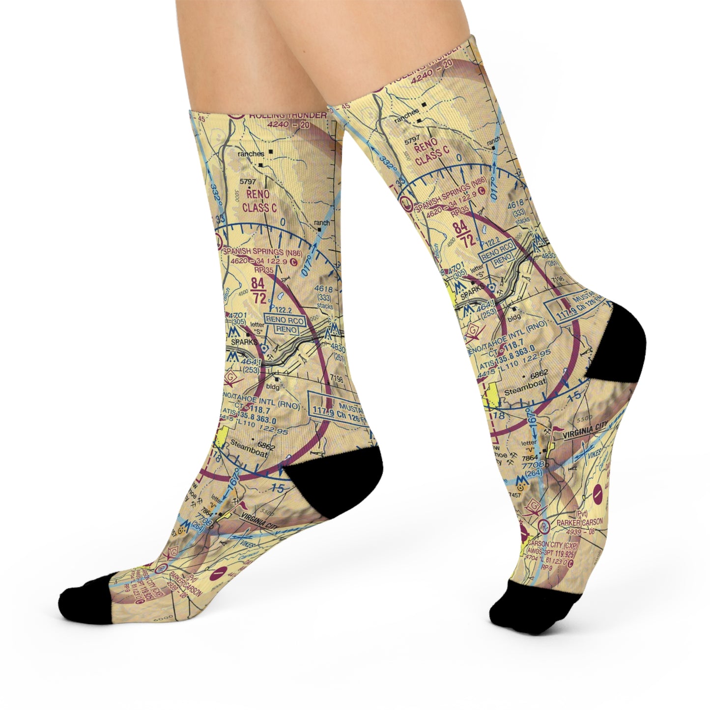 RNO Cushioned Crew Socks | Reno/Tahoe International Airport Socks