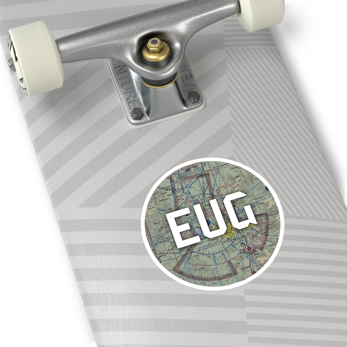 EUG Round Sticker | Mahlon Sweet Field Airport Sticker