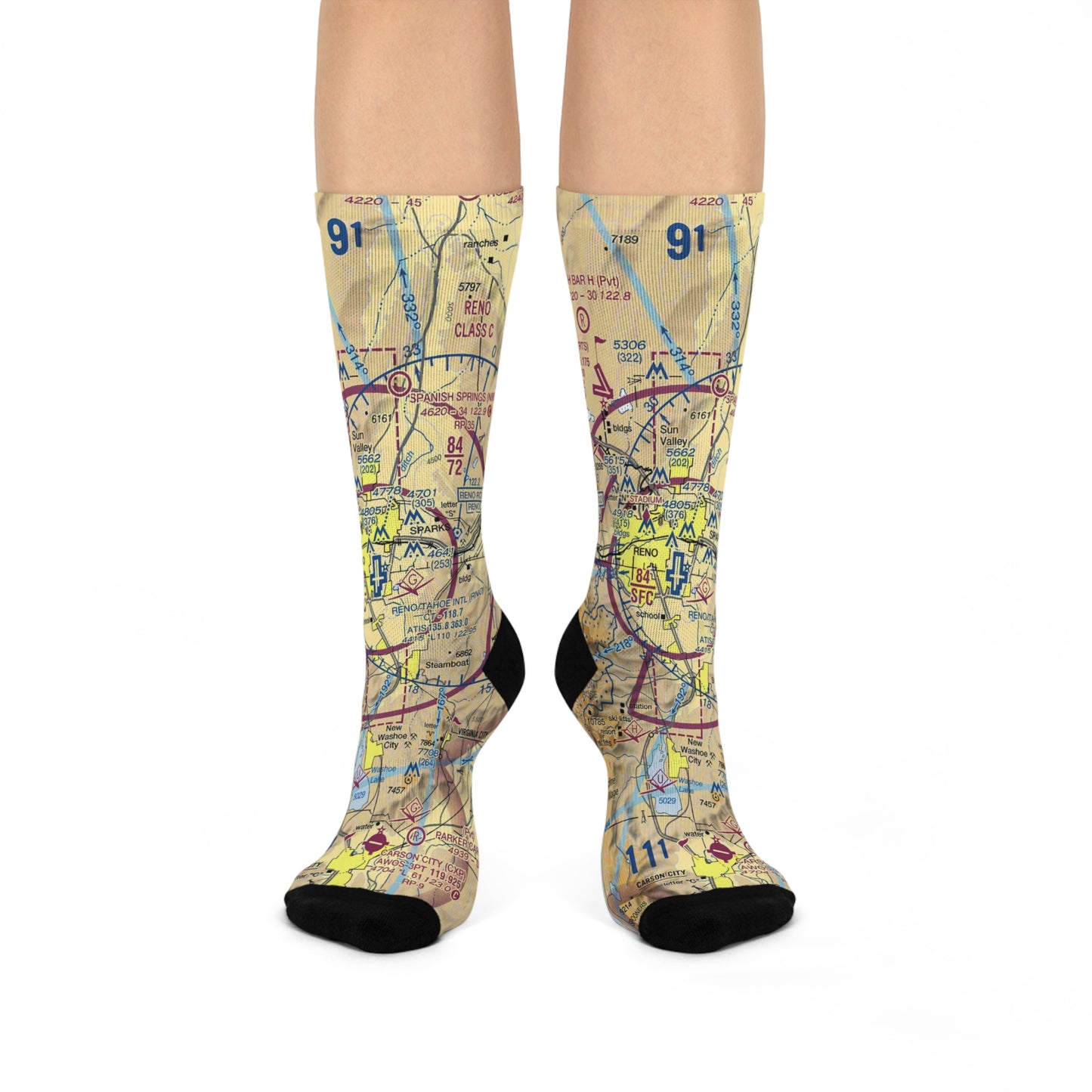 RNO Cushioned Crew Socks | Reno/Tahoe International Airport Socks