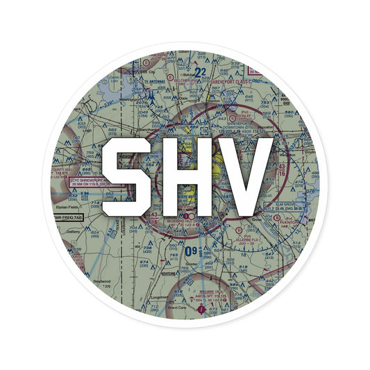 SHV Round Sticker | Shreveport Regional Airport Sticker