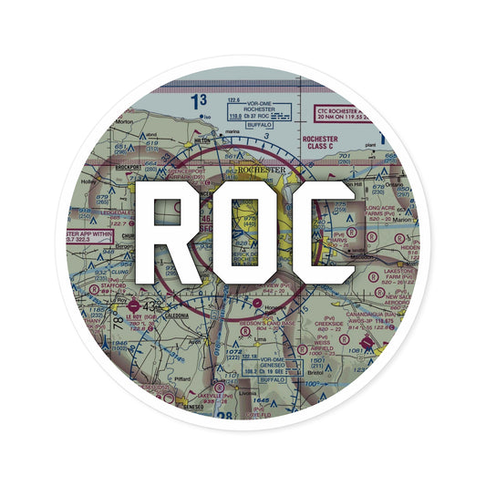 ROC Round Sticker | Frederick Douglass/Greater Rochester International Airport Sticker