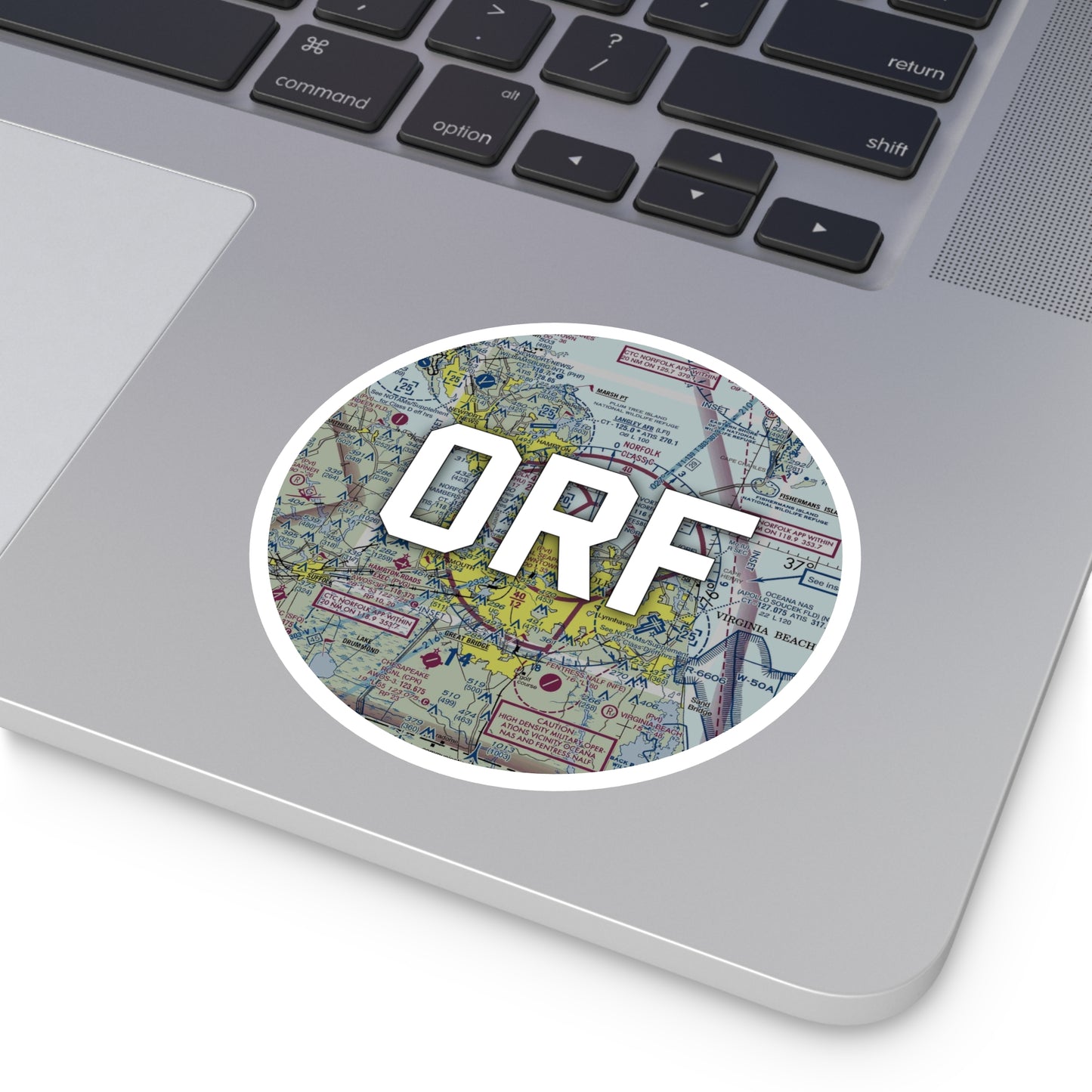 ORF Round Sticker | Norfolk International Airport Sticker