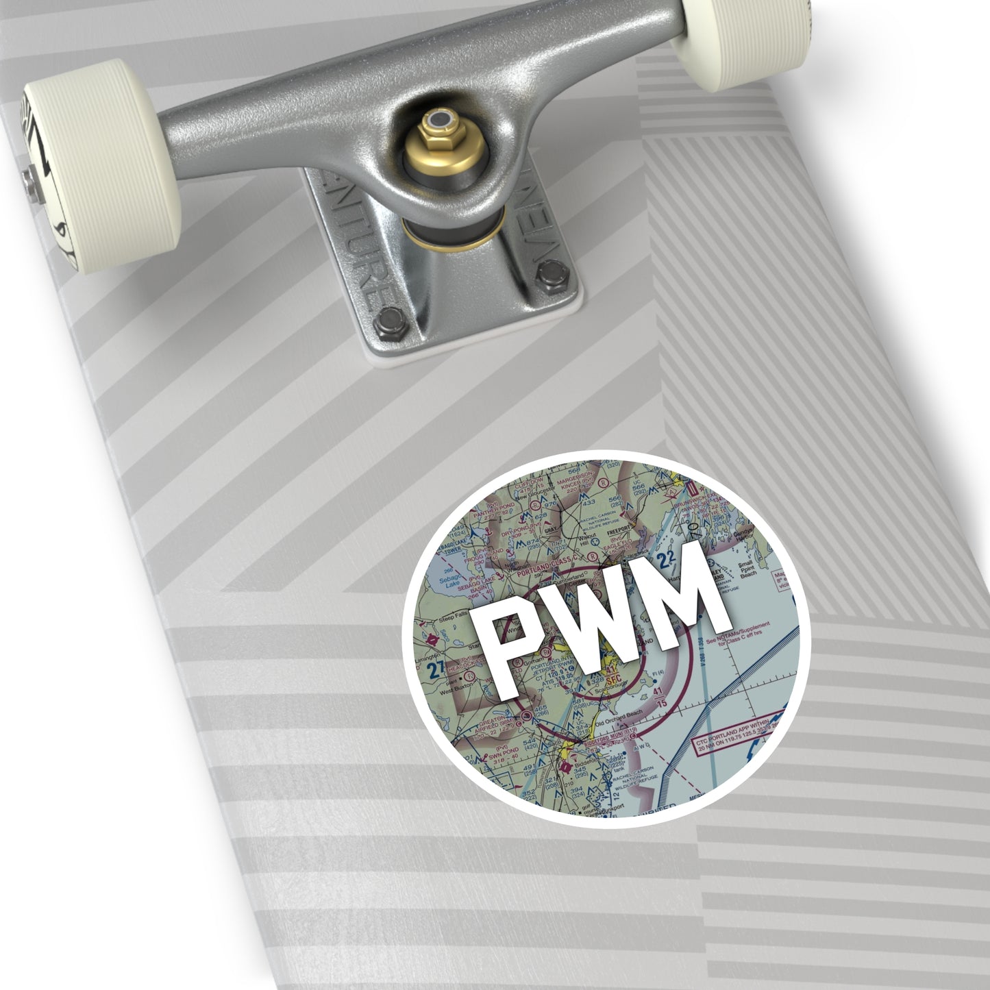 PWM Round Sticker | Portland International Jetport Airport Sticker