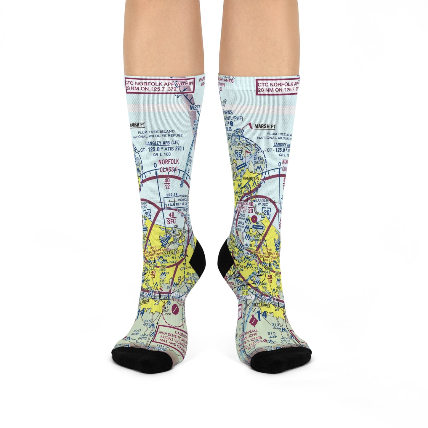 ORF Cushioned Crew Socks | Norfolk International Airport Socks