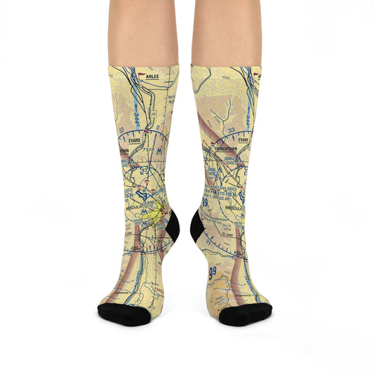 MSO Cushioned Crew Socks | Missoula Montana Airport Socks