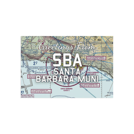 SBA Postcard | Santa Barbara Municipal Airport Card