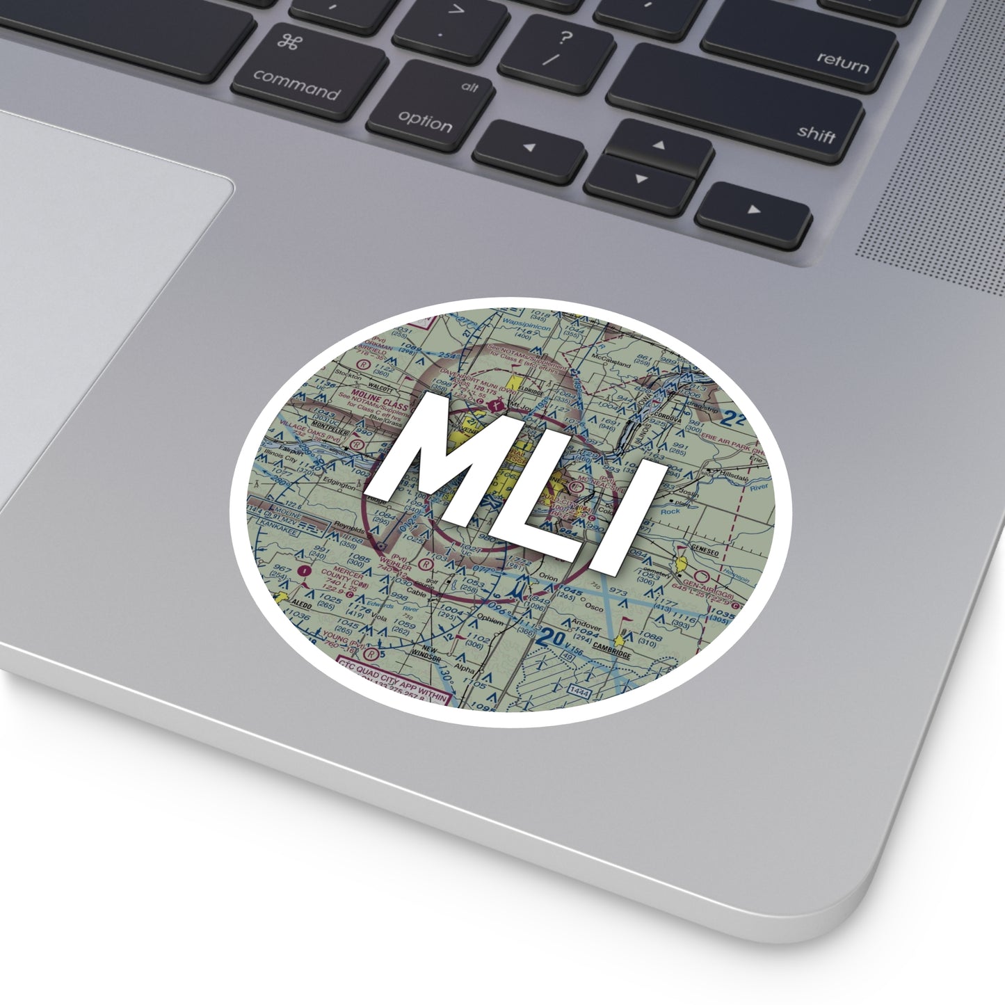 MLI Round Sticker | Quad Cities International Airport Sticker