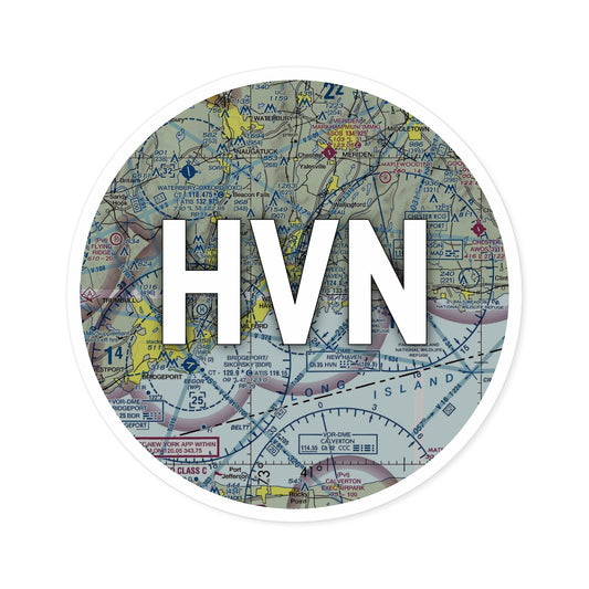 HVN Round Sticker | Tweed/New Haven Airport Sticker