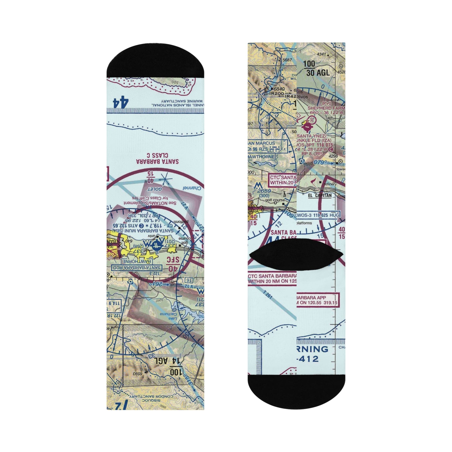 SBA Cushioned Crew Socks | Santa Barbara Municipal Airport Socks