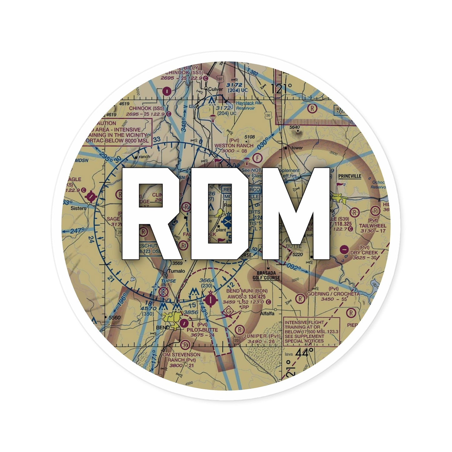 RDM Round Sticker | Roberts Field Airport Sticker