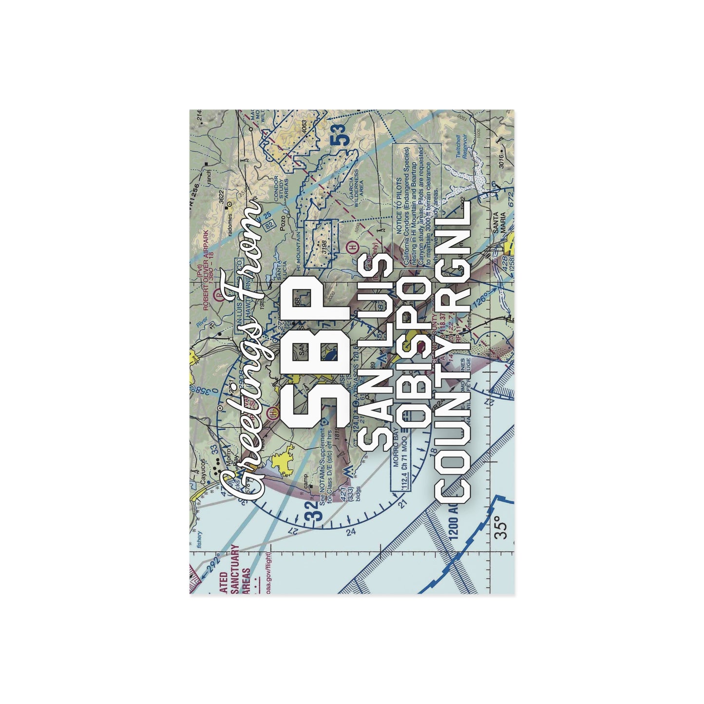 SBP Postcard | San Luis Obispo County Regional Airport Card