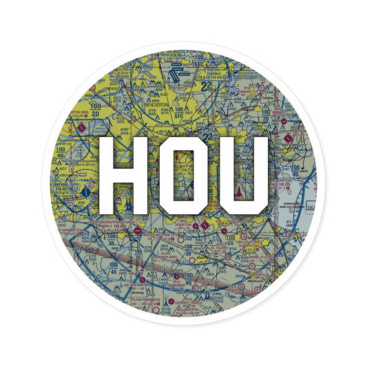 HOU Round Sticker | William P Hobby Airport Sticker