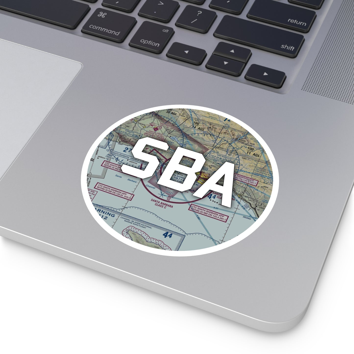 SBA Round Sticker | Santa Barbara Municipal Airport Sticker