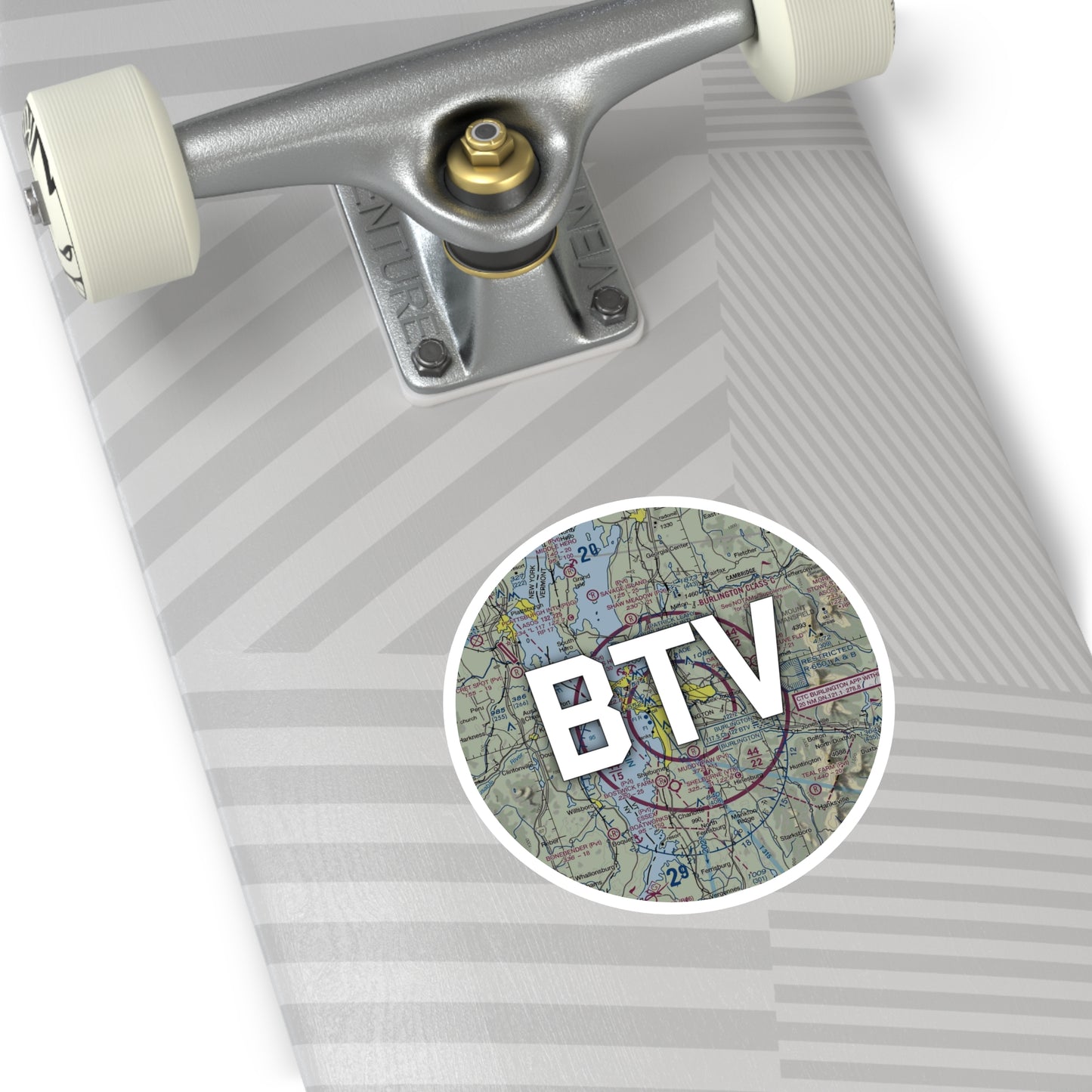 BTV Round Sticker | Patrick Leahy Burlington International Airport Sticker