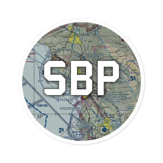 SBP Round Sticker | San Luis Obispo County Regional Airport Sticker