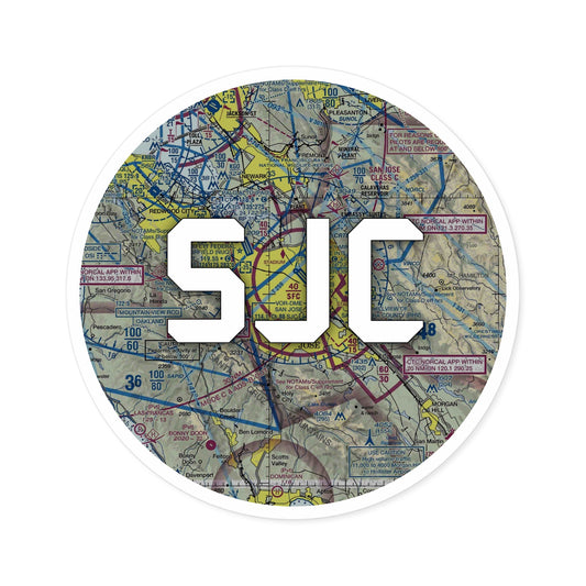 SJC Round Sticker | Norman Y Mineta San Jose International Airport Sticker