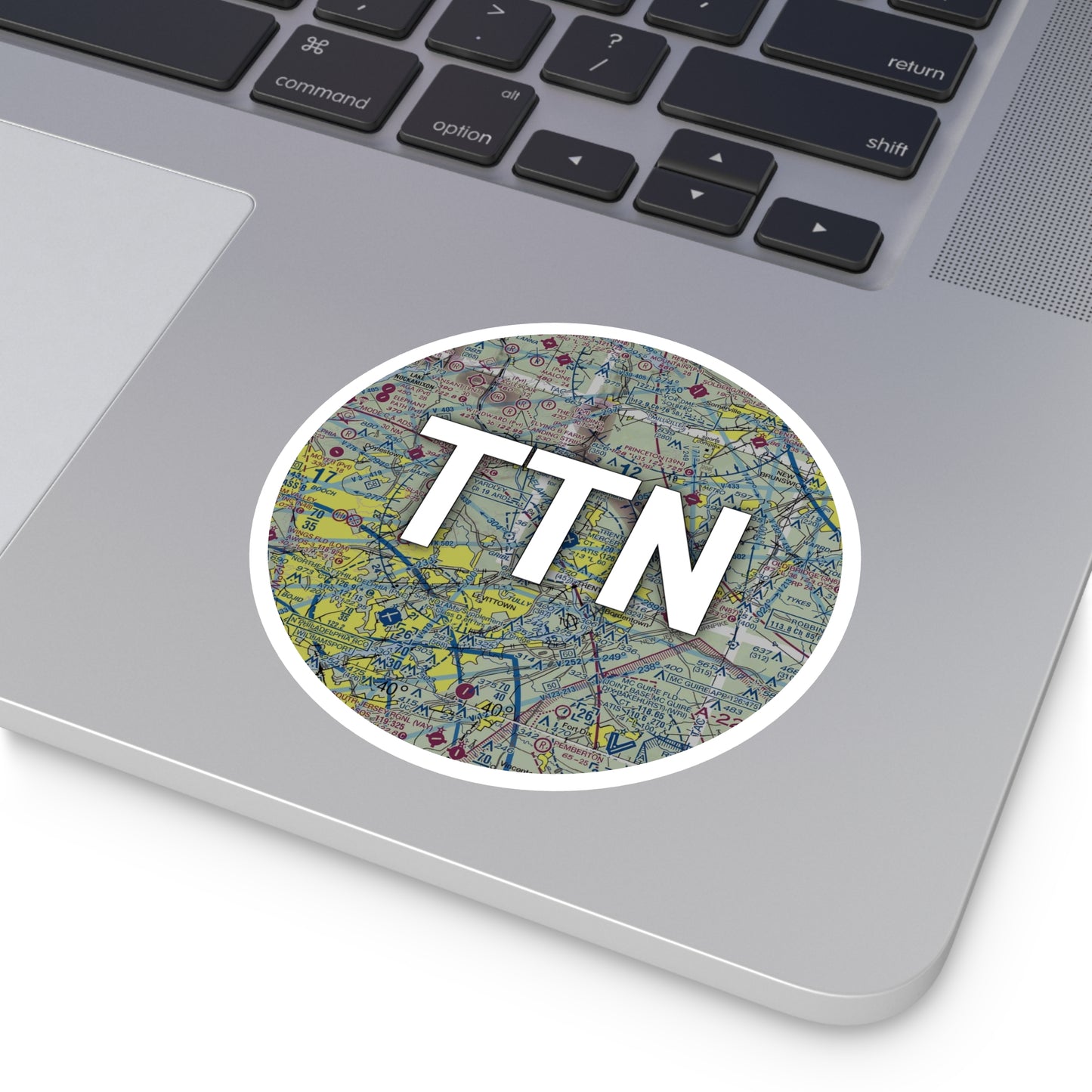 TTN Round Sticker | Trenton Mercer Airport Sticker