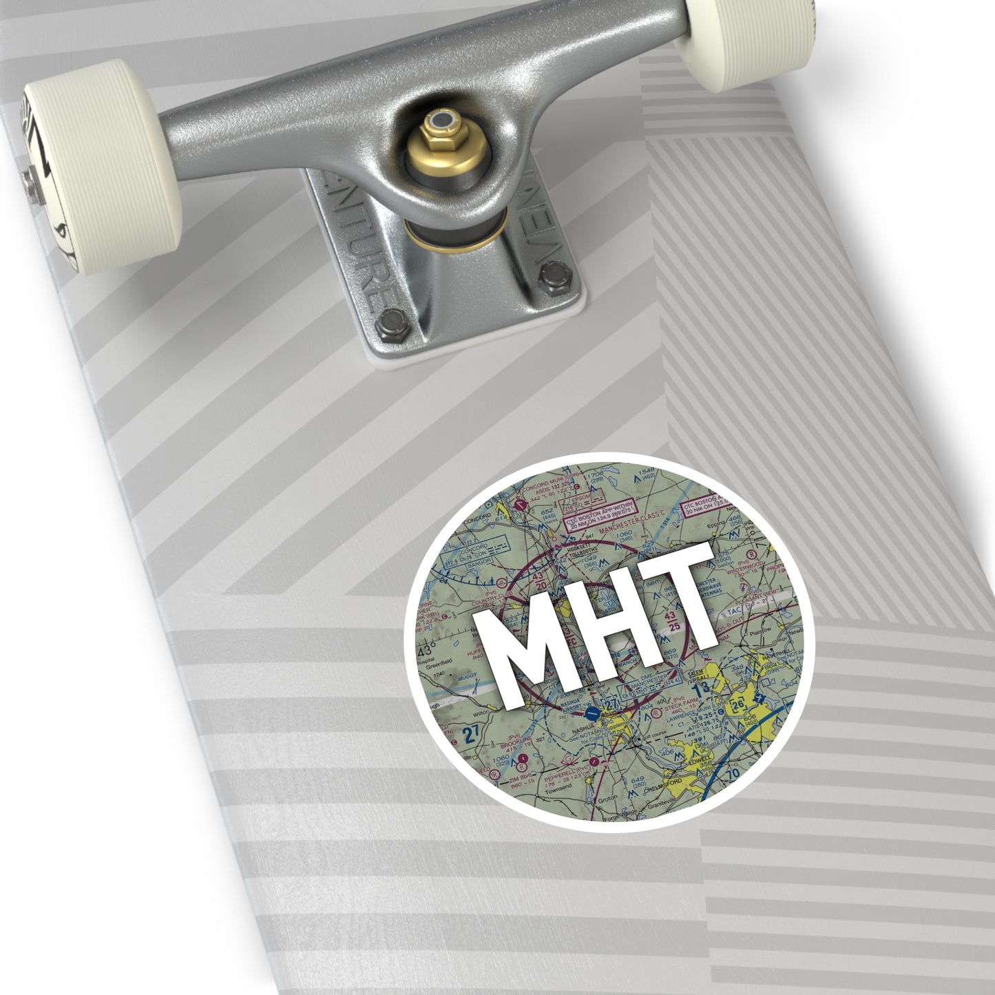 MHT Round Sticker | Manchester Boston Regional Airport Sticker