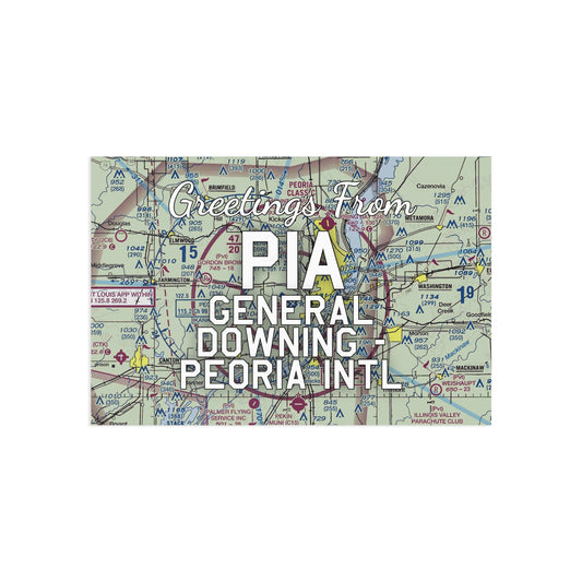 PIA Postcard | General Downing - Peoria International Airport Card