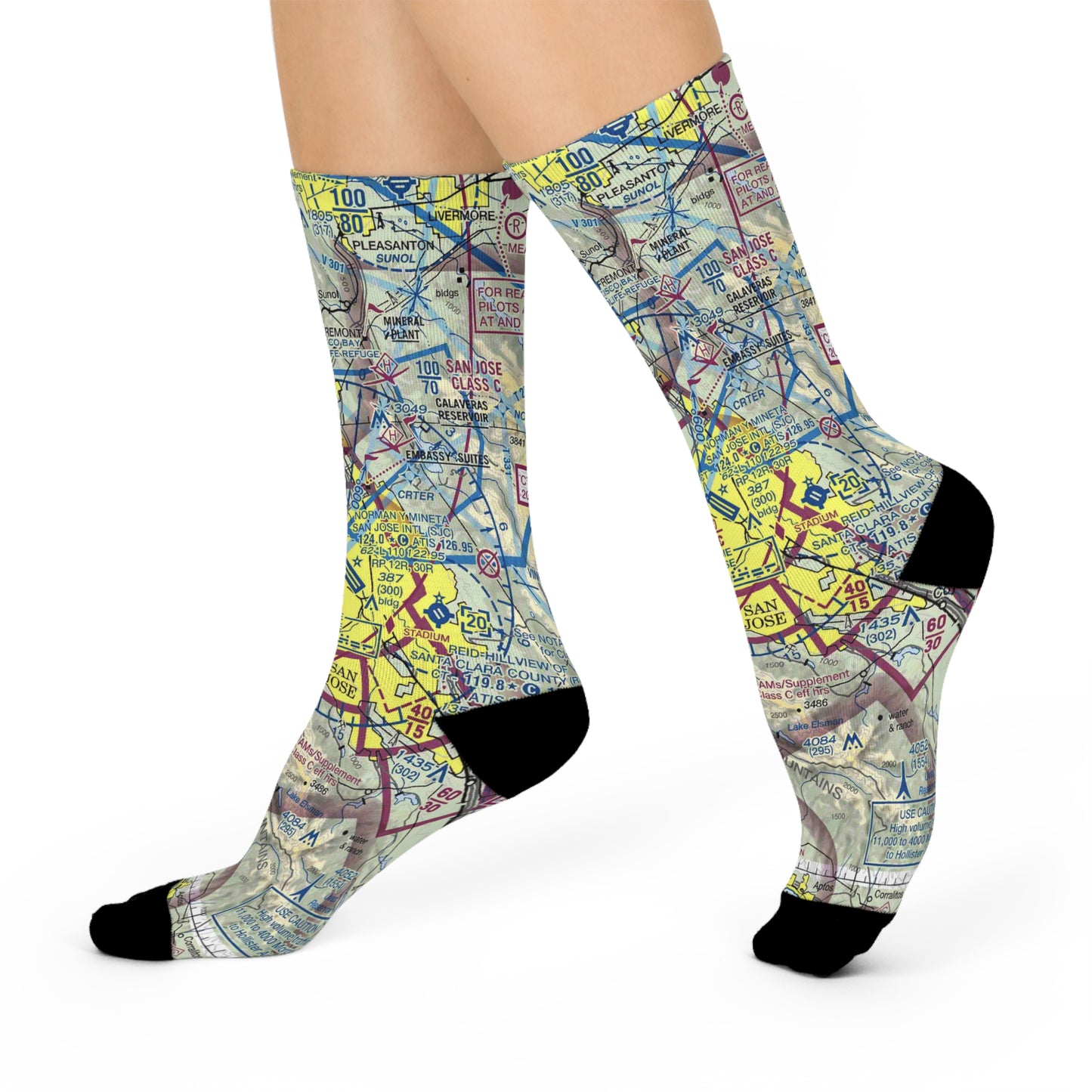 SJC Cushioned Crew Socks | Norman Y Mineta San Jose International Airport Socks