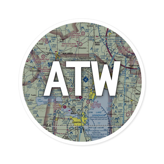 ATW Round Sticker | Appleton International Airport Sticker