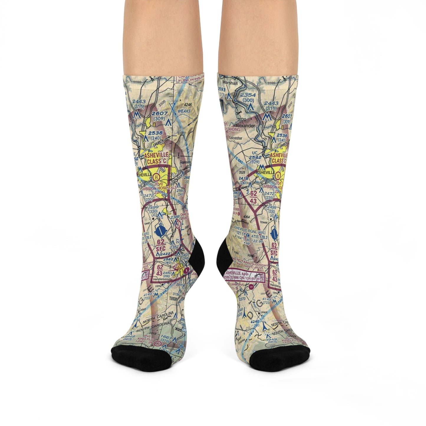 AVL Cushioned Crew Socks | Asheville Regional Airport Socks