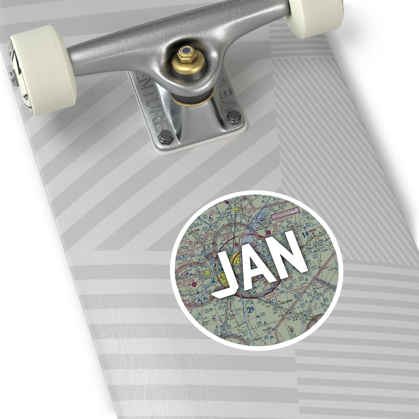 JAN Round Sticker | Jackson-Medgar Wiley Evers International Airport Sticker