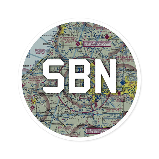 SBN Round Sticker | South Bend International Airport Sticker