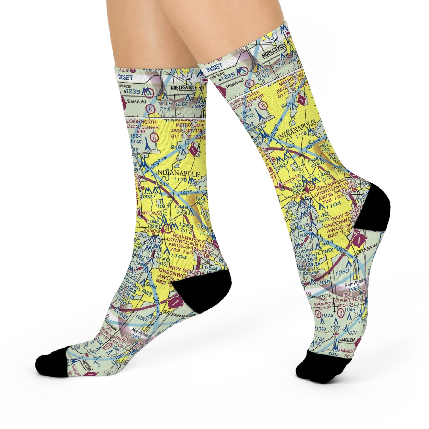 IND Cushioned Crew Socks | Indianapolis International Airport Socks