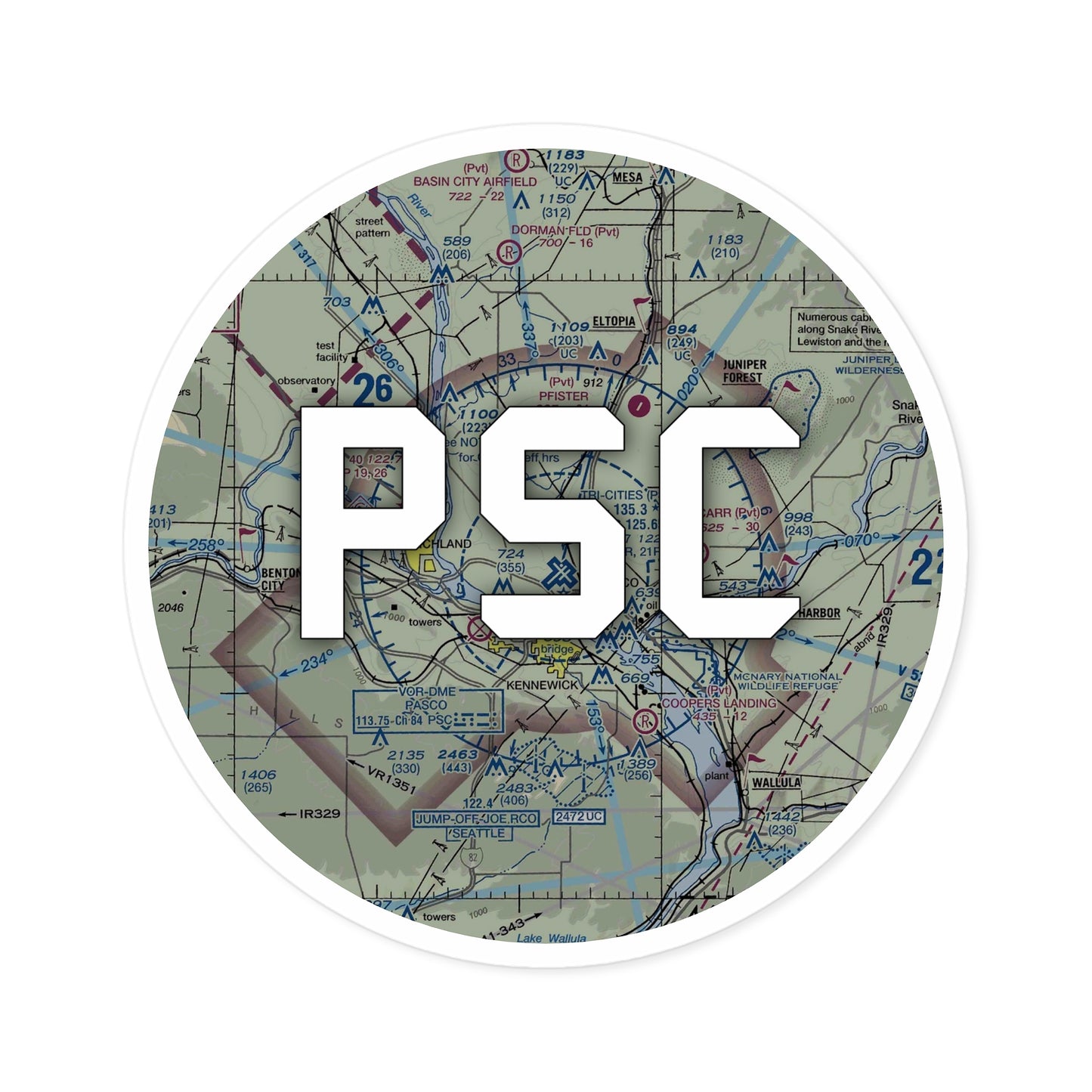 PSC Round Sticker | Tri-Cities Airport Sticker