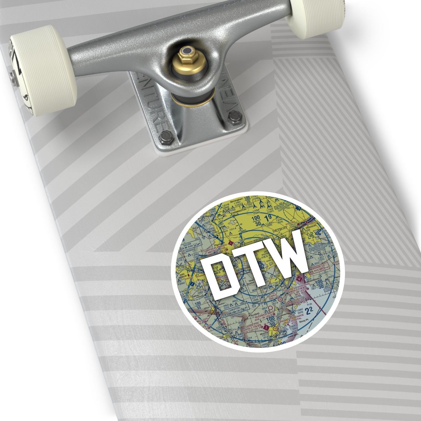 DTW Round Sticker | Detroit Metro Wayne County Airport Sticker