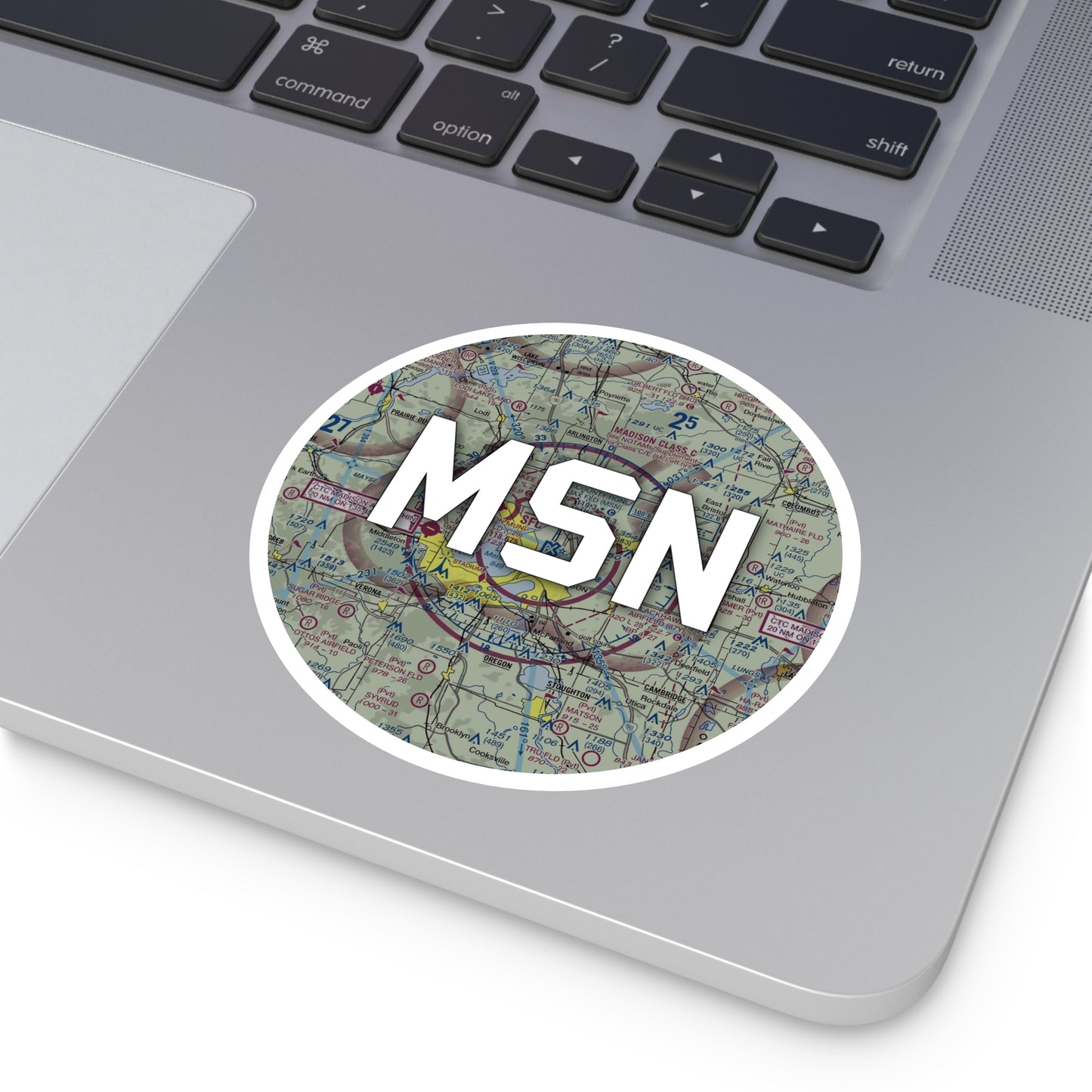 MSN Round Sticker | Dane County Regional/Truax Field Airport Sticker