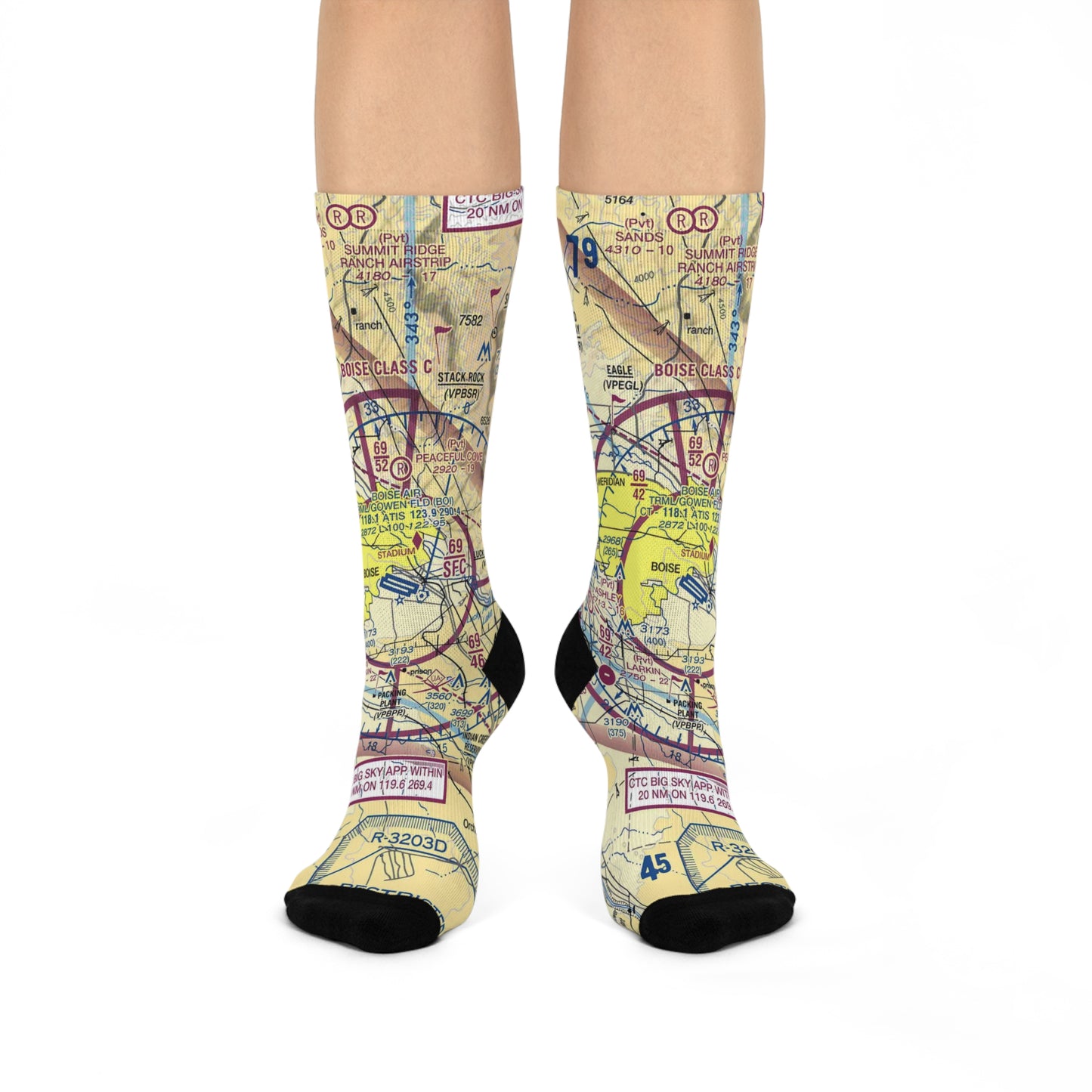 BOI Cushioned Crew Socks | Boise Air Trml/Gowen Field Airport Socks