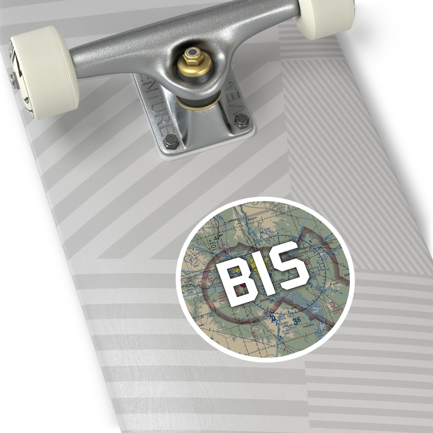 BIS Round Sticker | Bismarck Municipal Airport Sticker